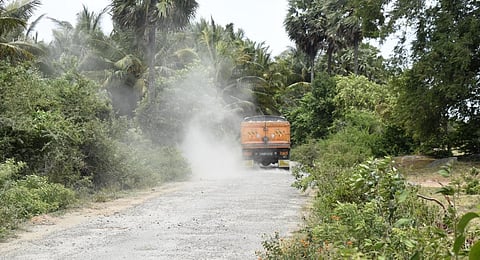 Damaged road near No 10 Muthur village | S Senbagapandiyan
