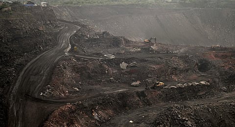 FILE - A general view of an open-cast coal mine is pictured on the outskirts of Dhanbad in India's Jharkhand state on July 7, 2023. (Photo | AFP)