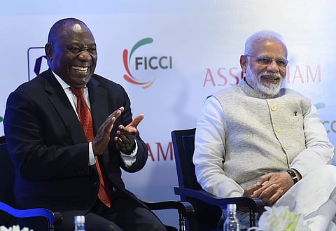 South African President Cyril Ramaphosa and PM Narendra Modi (File photo | PTI)
