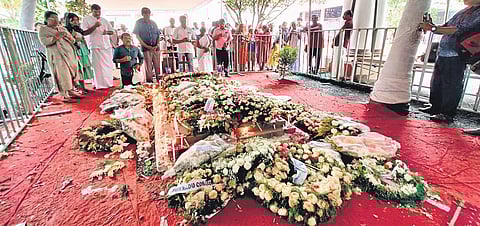 The burial place of Oommen Chandy at Puthuppally church. (File photo)