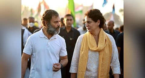 Congress leaders and siblings Rahul and Priyanka Gandhi. (PTI)
