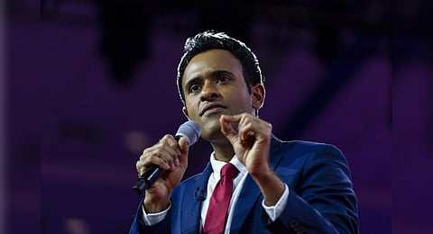 FILE - Vivek Ramaswamy speaks at the Conservative Political Action Conference, on March 3, 2023, at National Harbor in Oxon Hill, Maryland. (Photo | AP)