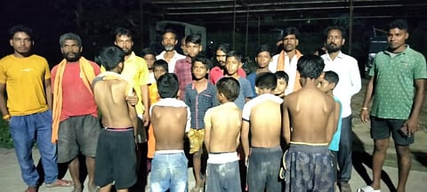 According to the children, in spite of giving the reasons for not attending the classes, the principal beat them up indiscriminately with a stick.