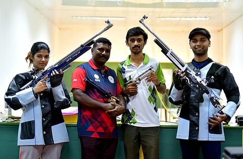 Members of Ernakulam Rifle Association at Ernakulam Rifle Club at RSC, Kochi.Express. (Photo | A Sanesh)