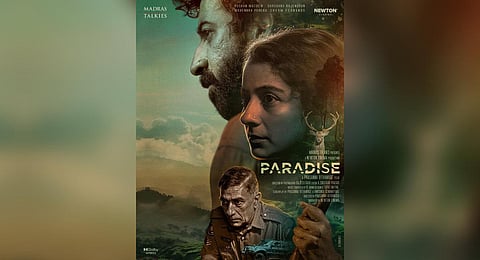 First look poster of Sri Lankan filmmaker Prasanna Vithanage's 'Paradise' starring Roshan Mathew and Darshana Rajendran. (Photo | Madras Talkies Twitter)