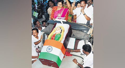 The police booked Pandiarajan after his poll campaign using the dummy coffin to create a sympathy wave | File pic