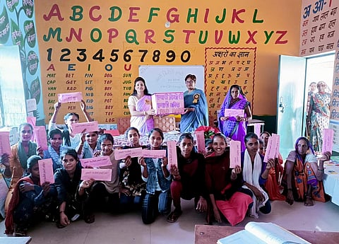 A primary teacher has set up a 'pad bank' at a school, to spread awareness on menstrual hygiene, in Bareilly. (PTI)