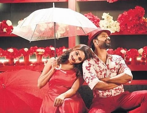 A still from the film 'Matinee' starring Sathish Ninansam and Rachita Ram.