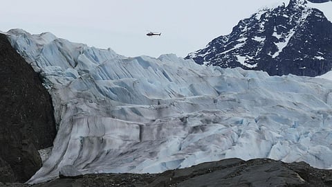 Raging waters that ate away at riverbanks, destroyed at least two buildings and damaged others had receded in Alaska's capital city after an outburst of weekend flooding from a glacial lake. (Photo | AP)