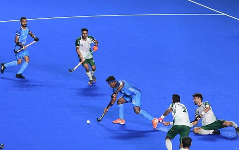 Action from the match between India and Pakistan in Chennai on Wednesday. (Photo | EPS, Ashwin Prasath)