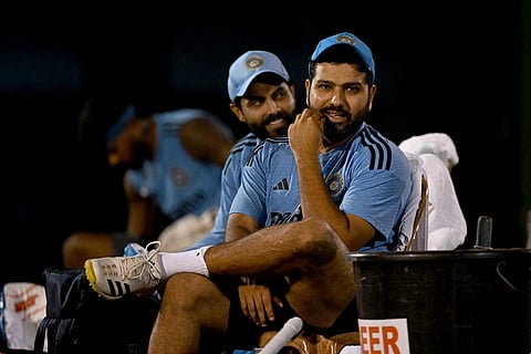 Rohit Sharma and Ravindra Jadeja. (Photo | AFP)