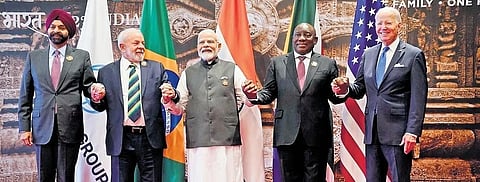 PM Modi, South African President Cyril Ramaphosa and US President Joe Biden