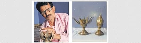 Crafted by Manmohan Saini, a metal craftsman and a national award winner from Mahoba, the artefact is five inches tall with 16 petals — eight big ones and eight small petals.