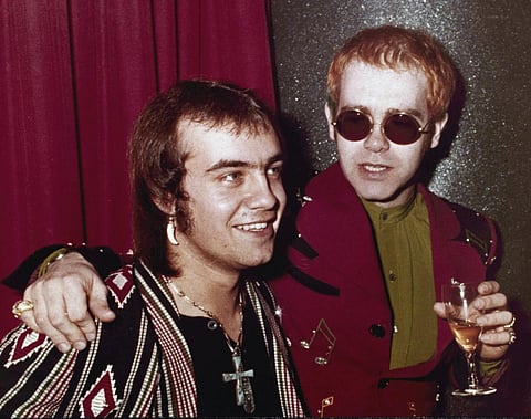FILE - British pop idol Elton John appears with his lyricist Bernie Taupin in London on March 5, 1973. (Photo | AP)