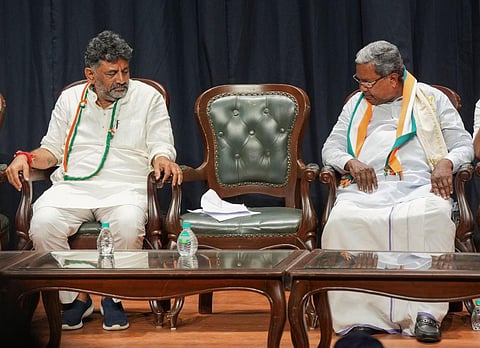 CM Siddaramaiah and DK Shivakumar in Bengaluru. (Photo | PTI)