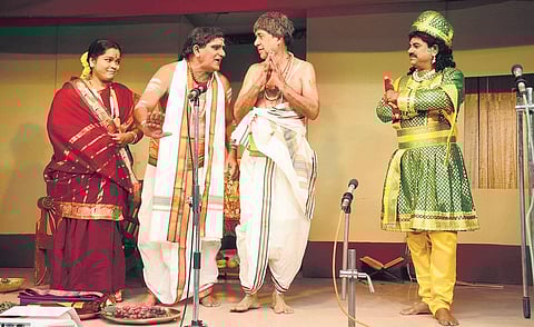 A scene from one of plays performed by Lakshmi