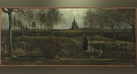 This undated handout photo shows The Parsonage Garden at Nuenen in Spring, 1884, by Vincent van Gogh, at the Groninger Museum, Netherlands.(Photo | AP)