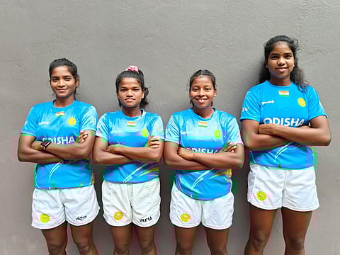 India women's rugby team members.