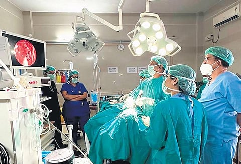 ENT doctors performing surgery at Vijayawada GGH hospital I express