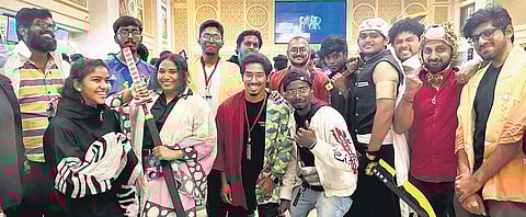 SP Praveen Raj with the 'Anime Nadu' team