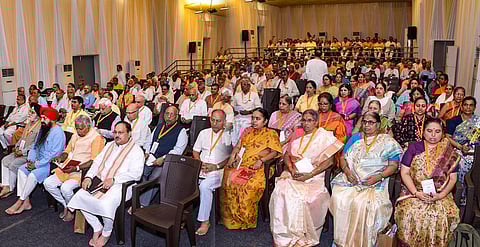 BJP national President J.P. Nadda during the 'Akhil Bharatiya Samanvay Baithak' of Rashtriya Swayamsevak Sangh (RSS), in Pune (PTI)