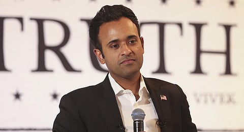 FILE - Republican presidential candidate Vivek Ramaswamy speaks during a campaign stop on Friday, Sept. 1, 2023, in Hampton, N.H. (Photo | AP)
