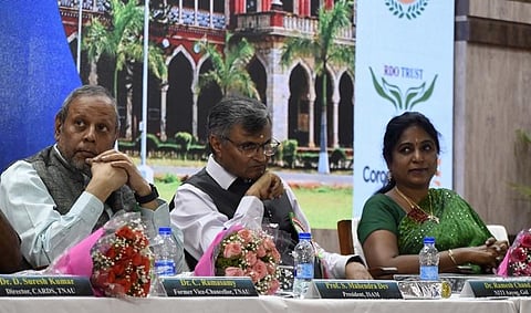 Ramesh Chand, NITI Aayog along with S Mahendra Dev, President ISAM, V Geethalakshmi, VC TNAU, and other dignities took part in the 37th National Conference on Agricultural Marketing | S Senbagapandiya