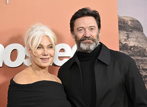 FILE - Hugh Jackman, right., and Deborra-Lee Furness Jackman attend the premiere of Apple Original Films' 'Ghosted' in New York on April 18, 2023. (Photo | AP)