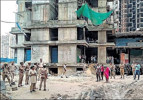 Four labourers were killed, and five others suffered critical injuries when a service lift  malfunctioned and collapsed  in Noida | Express