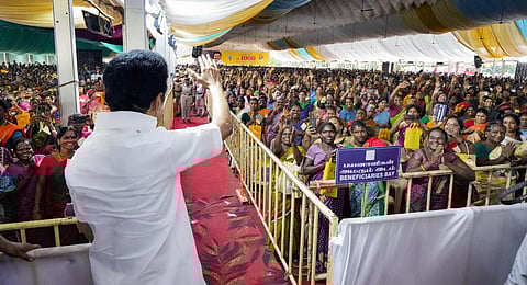 Tamil Nadu Chief Minister M.K. Stalin during the launch of the 'Kalaignar Magalir Urimai Thittam'. (Photo | PTI)