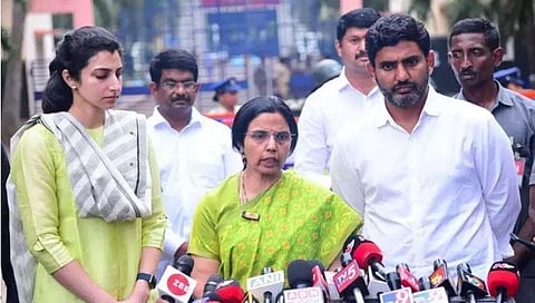 Nara Bhuvaneswari, wife of TDP chief and former Chief Minister N Chandrababu Naidu | Screengrab