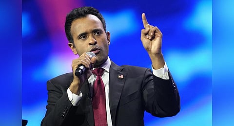 FILE - Republican presidential aspirant Vivek Ramaswamy speaks at an election rally in South Carolina. (Photo | AP)
