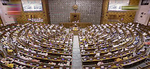 Parliamentarians in the Lok Sabha during a special session of the Parliament, in New Delhi. (PTI)