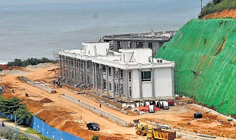 Construction of buildings in progress at Rushikonda | express