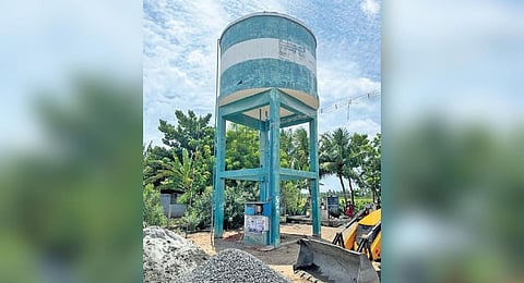 Image of the out-of-use overhead water tank