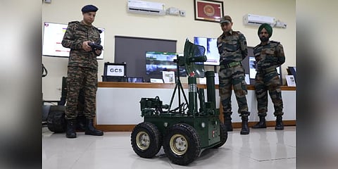 Military personnel perform demo-nstration of a military equipment at MCEME on Tuesday  | Sri Loganathan Velmurugan