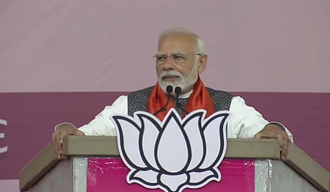 Narendra Modi is on a two-day visit to his home state of Gujarat (Photo | Express)