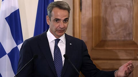 FILE - Greek Prime Minister Kyriakos Mitsotakis