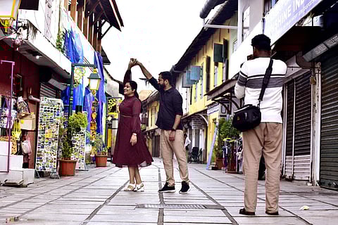 A pre-wedding photoshoot underway at Synagogue Lane at Jew Town | A Sanesh