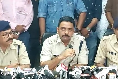 Ujjain SP Sachin Sharma at a press conference.