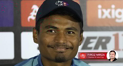 Nepal's captain Rohit Paudel speaks to media ahead of the Asia Cup cricket match with India in Pallekele, Sri Lanka on Sunday, Sep. 3. (AP)