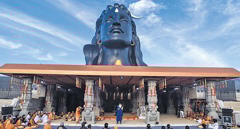 The Adiyogi statue at Isha Yoga Foundation, Coimbatore | Express