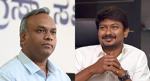 A collage of DMK leader Udhayanidhi Stalin (R) and Congress leader Priyank Kharge (L), used for representational purposes only.