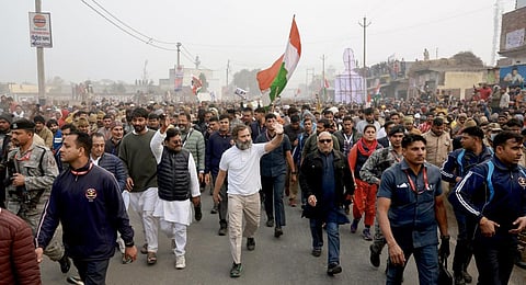 FILE - Congress leader Rahul Gandhi during the party's 'Bharat Jodo Yatra' in Uttar Pradesh, Jan 5, 20203. (Photo | PTI)