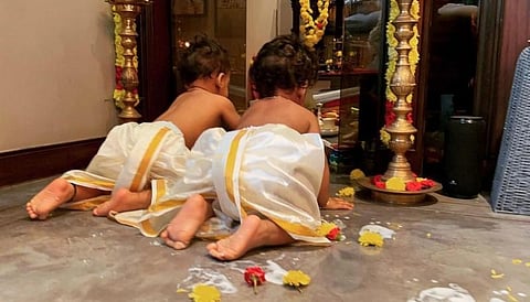 Nayanthara shares picture of her “two Krishanas” Uyir, Ulag on Janmashtami