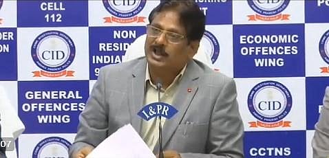 APCID Additional Director General of Police (ADGP) N Sanjay addressing the reporters on Thursday. (Photo | Twitter)