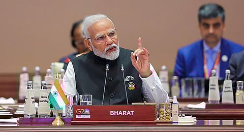 The nameplate is a strong message amid the Bharat vs. India row. (Photo | PTI)