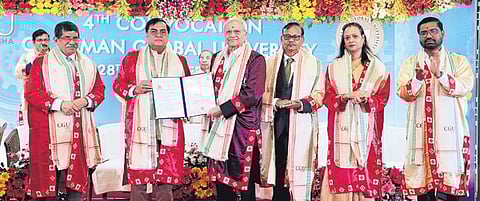 Guests at the convocation ceremony of CV Raman Global University. (Photo | Express)