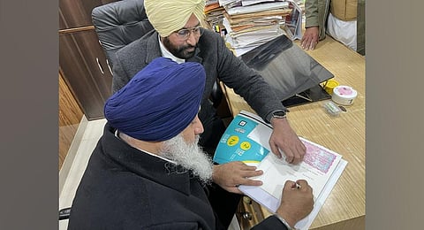 Sukhbir Singh Badal filing the defamation suit. (Photo | Special arrangement)