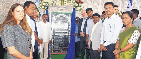 Ministers Kakani Govardhan Reddy, Ambati Rambabu & Israel Ambassador Naor Gilon unveiled pylon of Centre of Excellence for Vegetables & Spices at Nekarikallu I Express